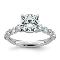 14K White Gold 2.75ct Cert Rd Ctr Lab Grown Dia VS+ F+ Ring with Round Sides Comp view 1