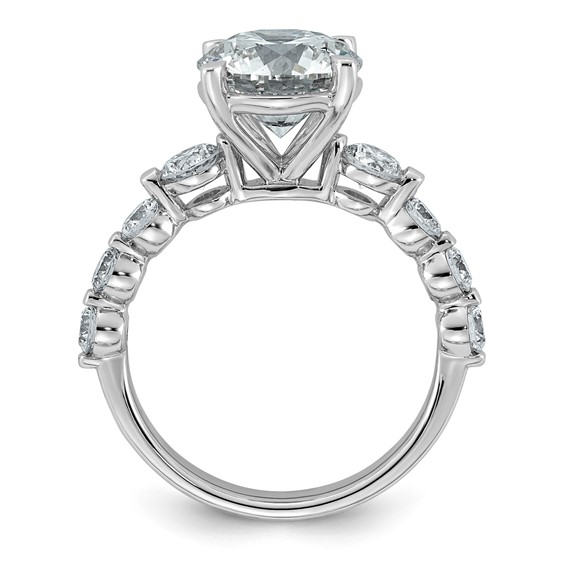 14kw 4ct Certified Rd Ctr Lab Grown Dia VS+ F+ w/ Round Sides Comp Ring