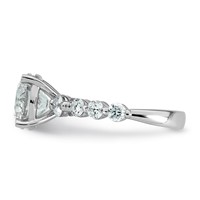14K White Gold 4ct Certified Rd Ctr Lab Grown Dia VS+ F+ Ring with Round Sides Comp view 3