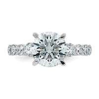 14K White Gold 4ct Certified Rd Ctr Lab Grown Dia VS+ F+ Ring with Round Sides Comp view 4