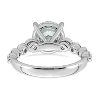 14K White Gold 4ct Certified Rd Ctr Lab Grown Dia VS+ F+ Ring with Round Sides Comp view 5
