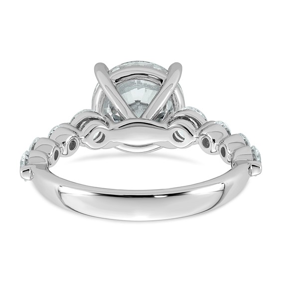 14kw 4ct Certified Rd Ctr Lab Grown Dia VS+ F+ w/ Round Sides Comp Ring