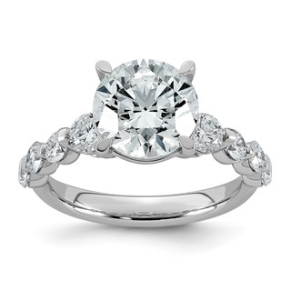 14kw 4ct Certified Rd Ctr Lab Grown Dia VS+ F+ w/ Round Sides Comp Ring