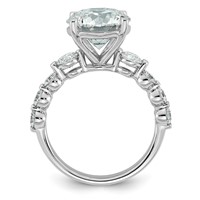 14K White Gold 5ct Certified Rd Ctr Lab Grown Dia VS+ F+ Ring with Round Sides Comp view 2