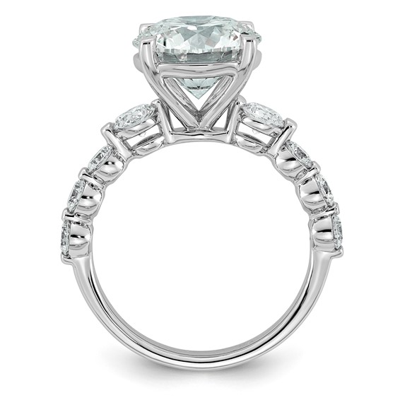 14kw 5ct Certified Rd Ctr Lab Grown Dia VS+ F+ w/ Round Sides Comp Ring