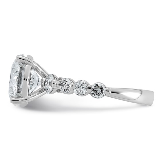 14kw 5ct Certified Rd Ctr Lab Grown Dia VS+ F+ w/ Round Sides Comp Ring