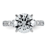 14K White Gold 5ct Certified Rd Ctr Lab Grown Dia VS+ F+ Ring with Round Sides Comp view 4