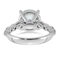14K White Gold 5ct Certified Rd Ctr Lab Grown Dia VS+ F+ Ring with Round Sides Comp view 5