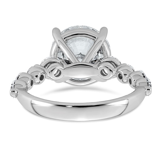 14kw 5ct Certified Rd Ctr Lab Grown Dia VS+ F+ w/ Round Sides Comp Ring