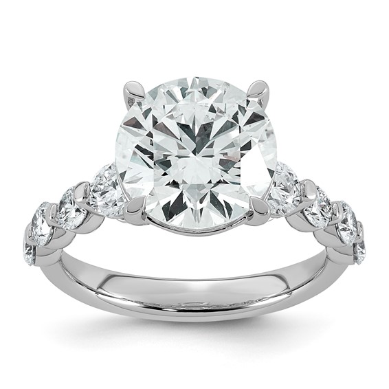14kw 5ct Certified Rd Ctr Lab Grown Dia VS+ F+ w/ Round Sides Comp Ring