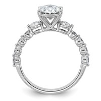 14K White Gold 2.33ct Cert Oval Ctr Lab Grown Dia VS+ F+ Ring with Round Sides Comp view 2
