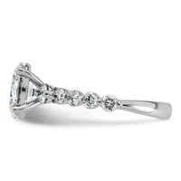 14K White Gold 2.33ct Cert Oval Ctr Lab Grown Dia VS+ F+ Ring with Round Sides Comp view 3