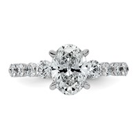 14K White Gold 2.33ct Cert Oval Ctr Lab Grown Dia VS+ F+ Ring with Round Sides Comp view 4