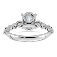 14K White Gold 2.33ct Cert Oval Ctr Lab Grown Dia VS+ F+ Ring with Round Sides Comp view 5