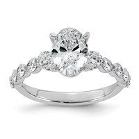 14K White Gold 2.33ct Cert Oval Ctr Lab Grown Dia VS+ F+ Ring with Round Sides Comp view 1