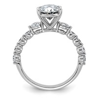 14K White Gold 2.75ct Cert Oval Ctr Lab Grown Dia VS+ F+ Ring with Round Sides Comp view 2