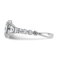 14K White Gold 2.75ct Cert Oval Ctr Lab Grown Dia VS+ F+ Ring with Round Sides Comp view 3