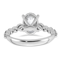 14K White Gold 2.75ct Cert Oval Ctr Lab Grown Dia VS+ F+ Ring with Round Sides Comp view 5