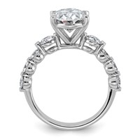 14K White Gold 4ct Cert Oval Ctr Lab Grown Dia VS+ F+ Ring with Round Sides Comp view 2