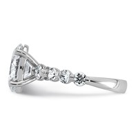 14K White Gold 4ct Cert Oval Ctr Lab Grown Dia VS+ F+ Ring with Round Sides Comp view 3