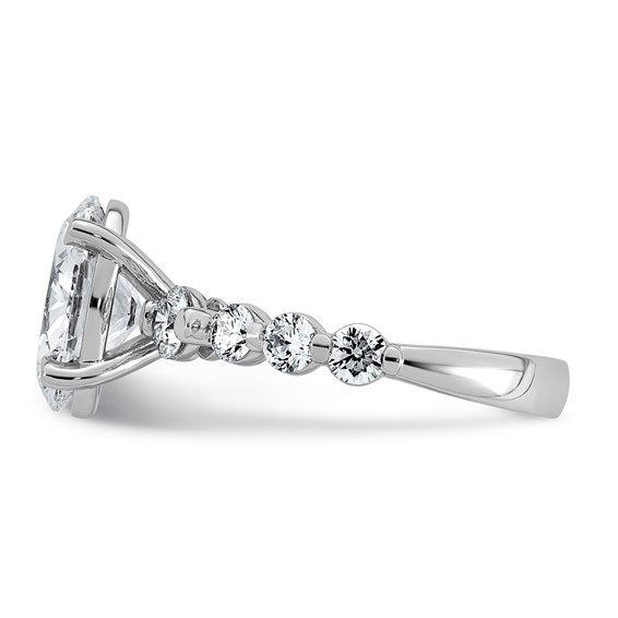 14kw 4ct Cert Oval Ctr Lab Grown Dia VS+ F+ w/ Round Sides Comp Ring