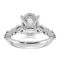 14K White Gold 4ct Cert Oval Ctr Lab Grown Dia VS+ F+ Ring with Round Sides Comp view 5