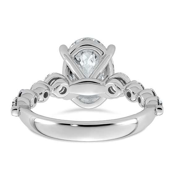 14kw 4ct Cert Oval Ctr Lab Grown Dia VS+ F+ w/ Round Sides Comp Ring