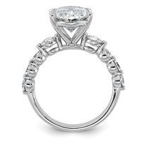 14K White Gold 5ct Cert Oval Ctr Lab Grown Dia VS+ F+ Ring with Round Sides Comp view 2