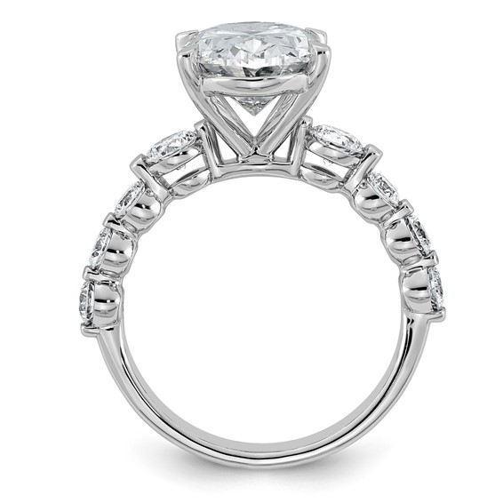 14kw 5ct Cert Oval Ctr Lab Grown Dia VS+ F+ w/ Round Sides Comp Ring