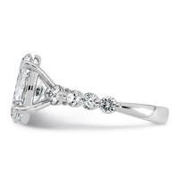 14K White Gold 5ct Cert Oval Ctr Lab Grown Dia VS+ F+ Ring with Round Sides Comp view 3