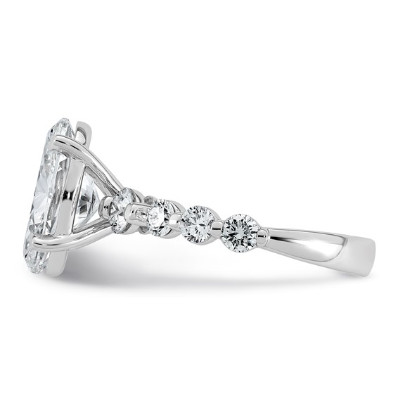 14kw 5ct Cert Oval Ctr Lab Grown Dia VS+ F+ w/ Round Sides Comp Ring