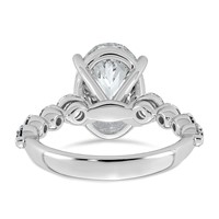14K White Gold 5ct Cert Oval Ctr Lab Grown Dia VS+ F+ Ring with Round Sides Comp view 5
