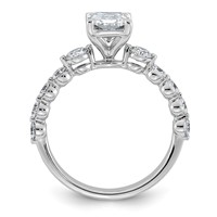 14K White Gold 2.33ct Cert Radiant LabGrown Dia VS+ F+ Ring with Round Sides Comp view 2