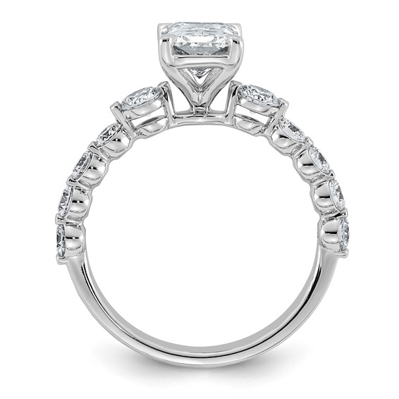 14kw 2 1/3ct Cert Radiant LabGrown Dia VS+ F+ w/ Round Sides Comp Ring