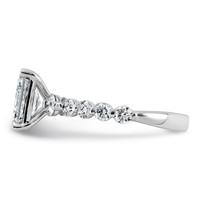 14K White Gold 2.33ct Cert Radiant LabGrown Dia VS+ F+ Ring with Round Sides Comp view 3