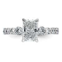 14K White Gold 2.33ct Cert Radiant LabGrown Dia VS+ F+ Ring with Round Sides Comp view 4