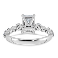 14K White Gold 2.33ct Cert Radiant LabGrown Dia VS+ F+ Ring with Round Sides Comp view 5