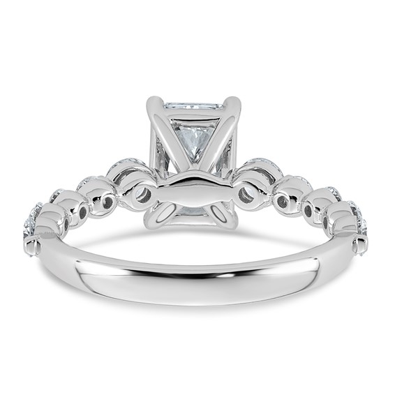 14kw 2 1/3ct Cert Radiant LabGrown Dia VS+ F+ w/ Round Sides Comp Ring