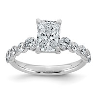 14K White Gold 2.33ct Cert Radiant LabGrown Dia VS+ F+ Ring with Round Sides Comp view 1