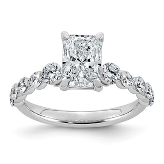 14kw 2 1/3ct Cert Radiant LabGrown Dia VS+ F+ w/ Round Sides Comp Ring