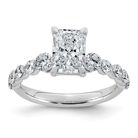 14kw 2 1/3ct Cert Radiant LabGrown Dia VS+ F+ w/ Round Sides Comp Ring