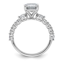 14K White Gold 2.75ct Cert Radiant LabGrown Dia VS+ F+ Ring with Round Sides Comp view 2