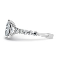 14K White Gold 2.75ct Cert Radiant LabGrown Dia VS+ F+ Ring with Round Sides Comp view 3