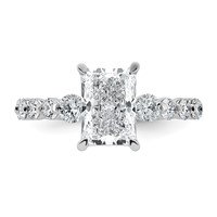 14K White Gold 2.75ct Cert Radiant LabGrown Dia VS+ F+ Ring with Round Sides Comp view 4
