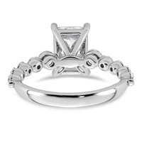 14K White Gold 2.75ct Cert Radiant LabGrown Dia VS+ F+ Ring with Round Sides Comp view 5