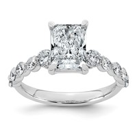 14K White Gold 2.75ct Cert Radiant LabGrown Dia VS+ F+ Ring with Round Sides Comp view 1
