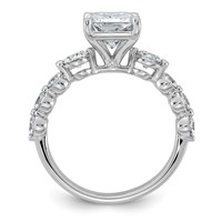 14K White Gold 4ct Cert. Radiant Ctr LabGrown Dia VS+ F+ Ring with Round Sides Comp view 2