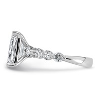 14K White Gold 4ct Cert. Radiant Ctr LabGrown Dia VS+ F+ Ring with Round Sides Comp view 3