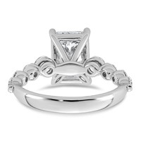 14K White Gold 4ct Cert. Radiant Ctr LabGrown Dia VS+ F+ Ring with Round Sides Comp view 5