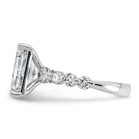14K White Gold 5ct Cert. Radiant Ctr LabGrown Dia VS+ F+ Ring with Round Sides Comp view 3